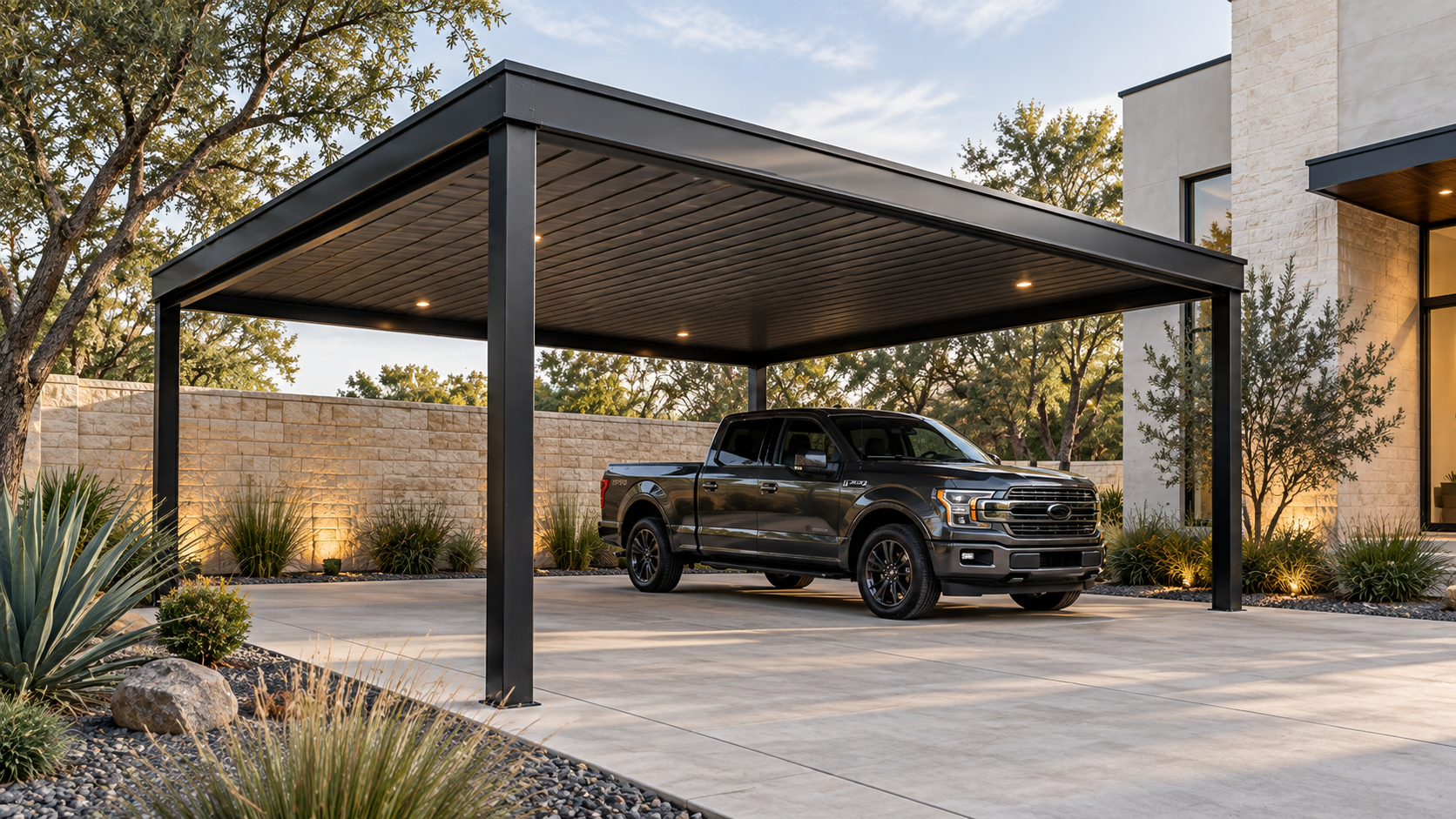 Illustrative steel carport